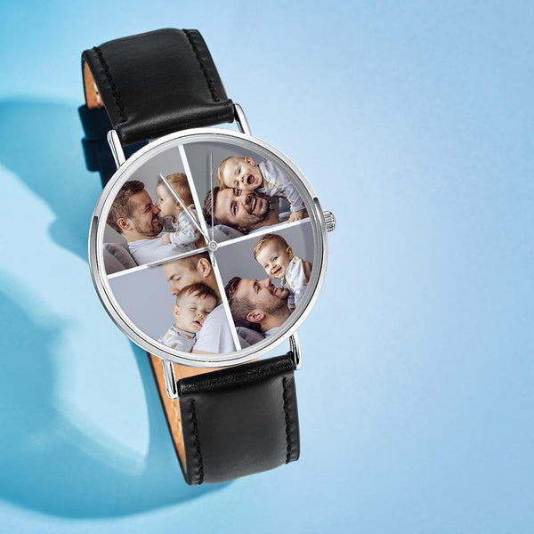 Gift for Men Father's Day Gifts Custom Photo Watch Personalized Collage Photo Watch