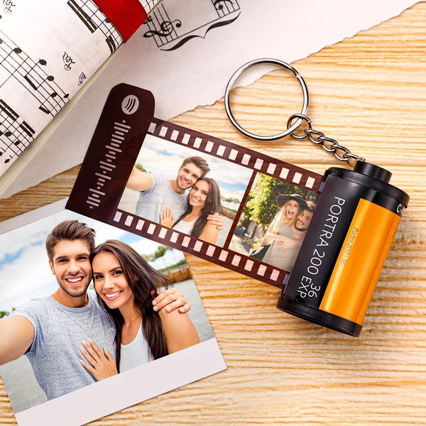 Custom Song Spotify Code Scannable Camera Roll Keychain 5-20 Pictures - photowatch