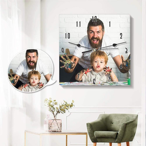 Father's Day Gift Picture Clock Birthday Gift for Dad - 20*20cm - photowatch