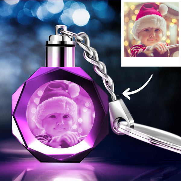 Christmas Gifts Custom Crystal Photo Keychain Cute Baby - photowatch